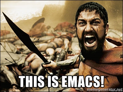 Leonidas gritando Emacs